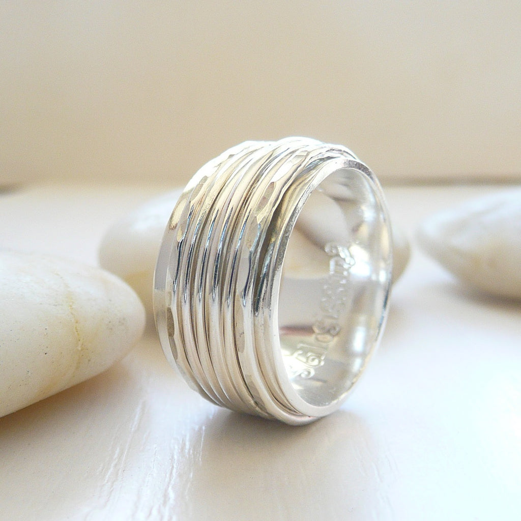 Sterling Silver Spinner Handmade Silver Meditation Anxiety Ring